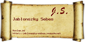 Jablonszky Sebes névjegykártya